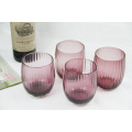 Haonai solid purple color glass tumbler handmade old-fashioned glass